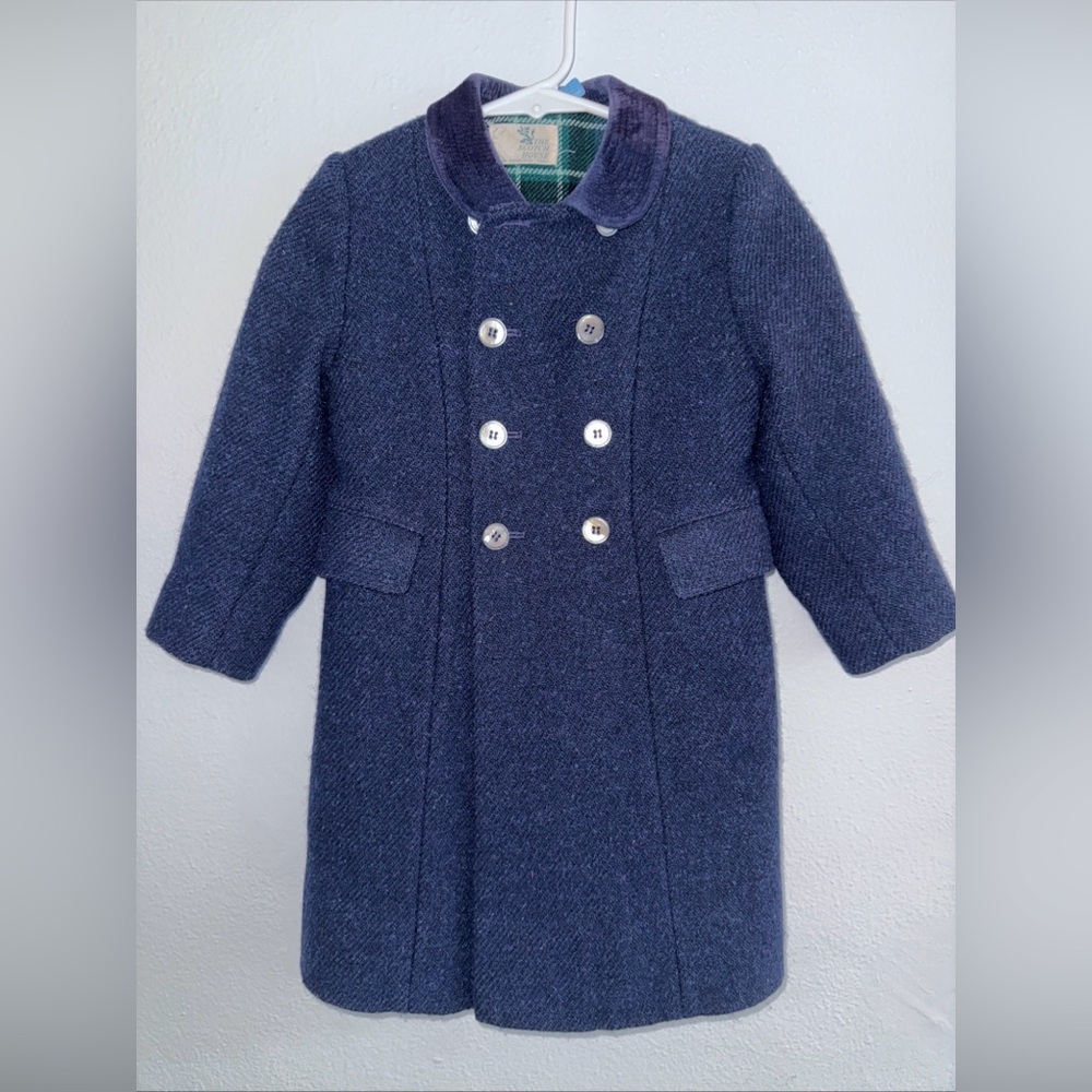 100% Wool little girls double breasted pea coat.